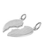 Pendentif d’amitié en argent véritable 925/- « Arias », cœur, mat/poli, rhodié – Image 5