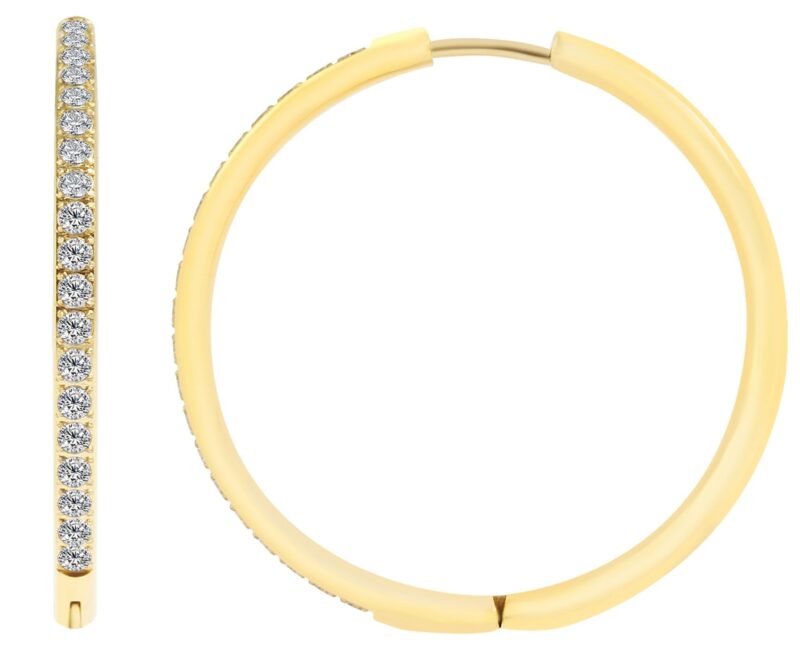 "Maurila" Medium Creole Ø 30 mm, Edelstahl, Similibesatz