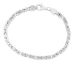 Königskettenarmband Silber Nebula 925 rhodiniert 4mm breit