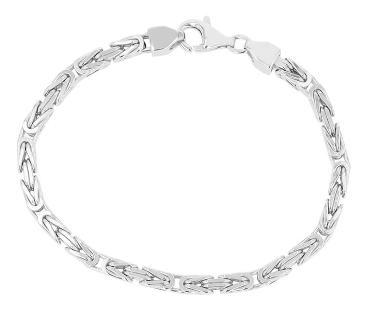 Königskettenarmband Silber Nebula 925 rhodiniert 4mm breit