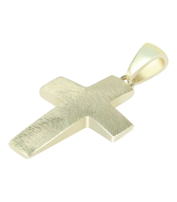 333/- Gold Anhänger "Andra" ohne Kette", Kreuz, eismatt, Gelbgold, 8 Karat