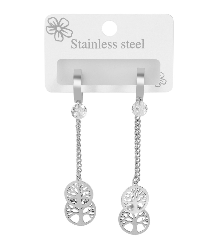 Créoles Akzent « Mica » avec trois pendentifs, en acier inoxydable, couleur or - 1