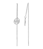 Akzent Edelstahl Ohrhänger zum Durchziehen mit IP Beschichtung, runder Anhänger mit Herzschlag, goldfarbig – Bild 4