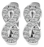 "Adira" 925/- Argent véritable Créoles, Infinity, Zirkonia, couleur argent / rhodié – Image 3