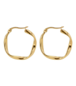 "Aelia" Akzent Creolen aus Edelstahl, goldfarben – Bild 3