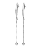 Akzent Edelstahl Ohrring, roségoldfarbig, Länge: 7,5 cm / Breite: 3 cm / Stärke: 0,2 cm – Bild 5