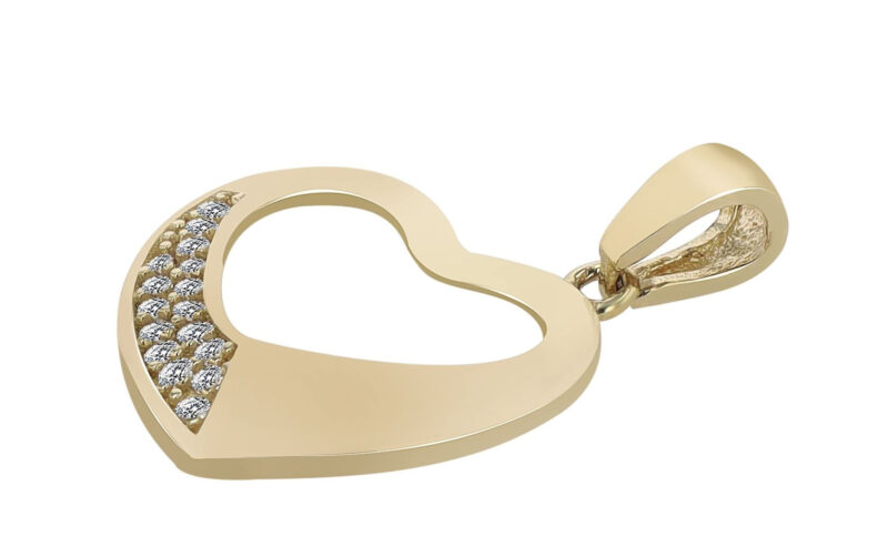 Gold Anhänger Herz Avelina aus 333er Gelbgold mit Zirkonia Steinen