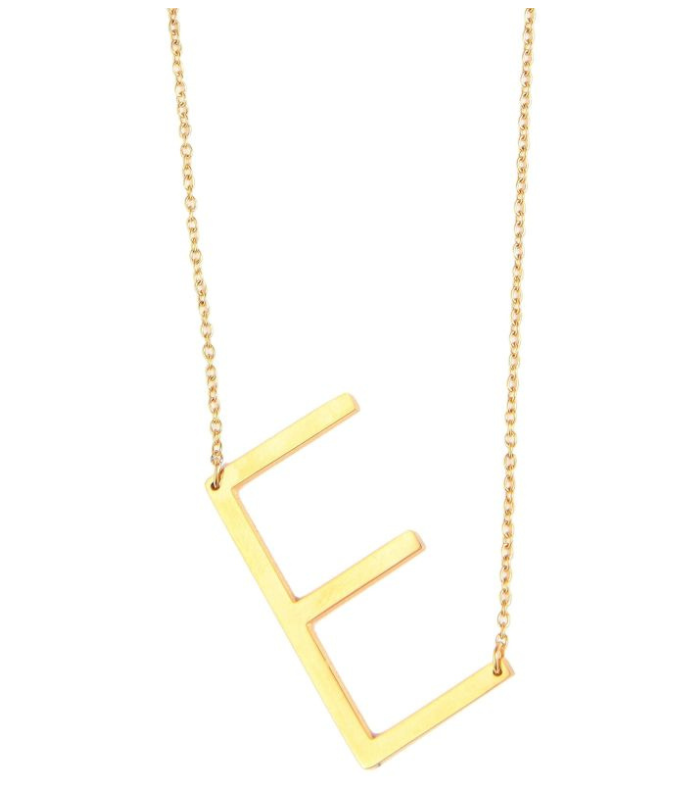 Chaîne à maillons « Anker » Akzent en acier inoxydable, couleur or, avec pendentif lettre, longueur 43+5 cm - 5