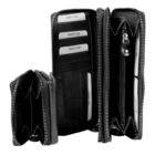 Just Echtleder-Geldbörsen im Set, RFID-Schutz, grau