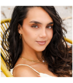 "Aelia" Akzent Creolen aus Edelstahl, goldfarben – Bild 4