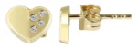 333/- Gold "Ankil" Ohrstecker Herz mit Zirkoniabesatz, Gelbgold, 8 Karat, Kinder – Bild 3