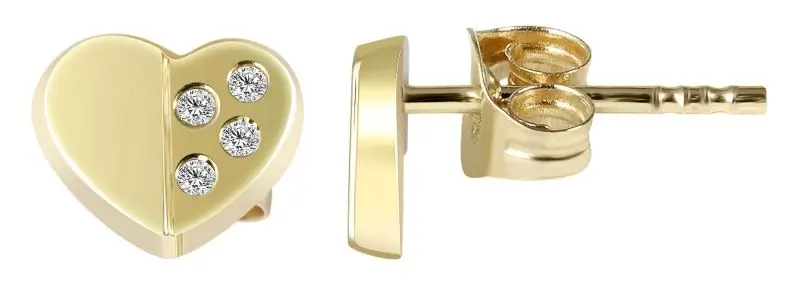 92f7e73b0cf3bd6e4470e271290d72c05360cc02_800x800 333/- Gold "Ankil" Ohrstecker Herz mit Zirkoniabesatz, Gelbgold, 8 Karat, Kinder – Bild 3