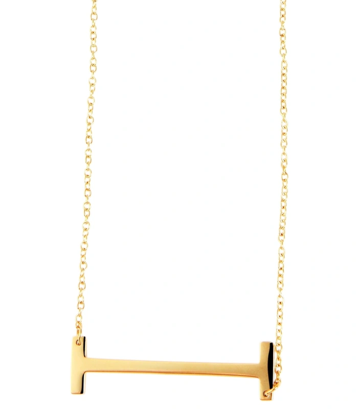 Chaîne à maillons « Anker » Akzent en acier inoxydable, couleur or, avec pendentif lettre, longueur 43+5 cm - 9