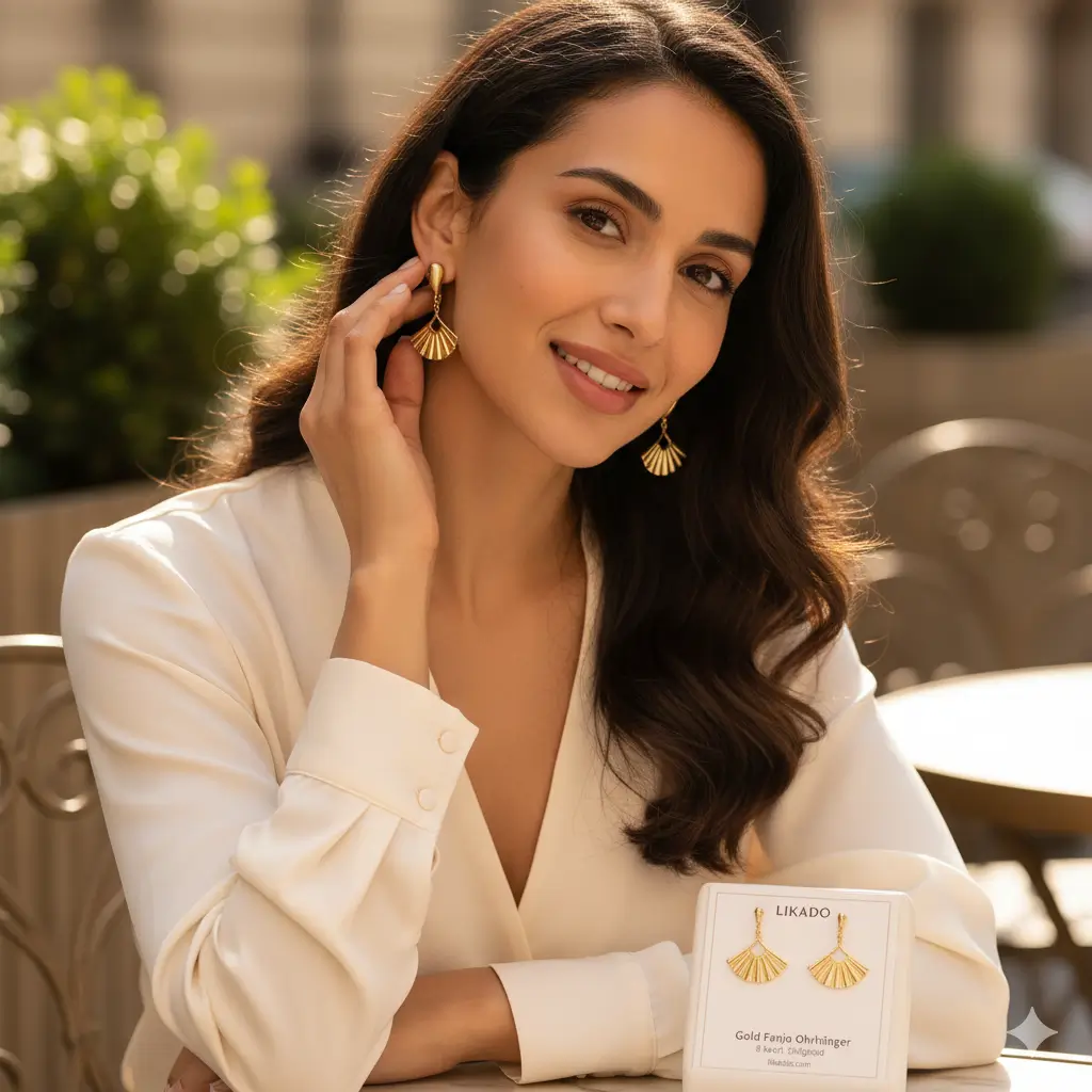 Schöner Goldschmuck auf einem eleganten Hintergrund