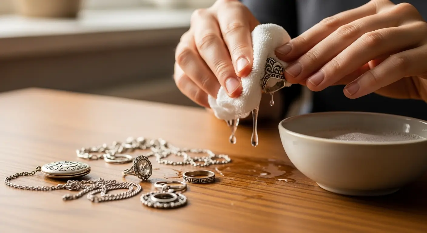 Silberschmuck reinigen
