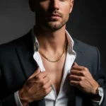 "Blake", Edelstahl Königskette, goldfarben, 60 cm – Bild 2