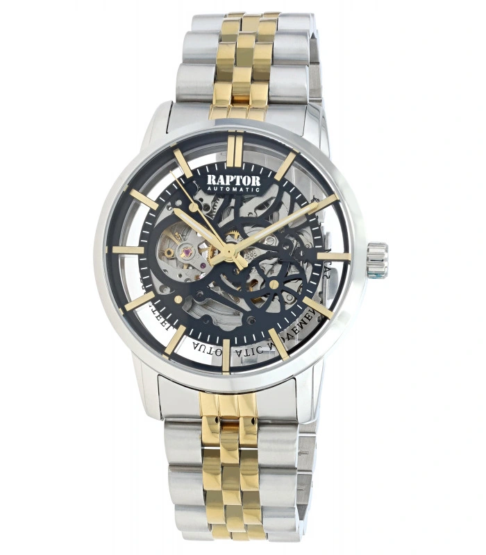 RAPTOR AUTOMATIK Skelett-Herrenuhr “Leo”, Edelstahl, 5 ATM