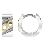 925/- Echt Silber Klapp-Creolen Ariela mit Zirkoniabesatz, "Infinity", bicolor, 925/rhodiniert