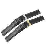 Bracelets de montre en cuir véritable, noir, surpiqûre blanche, lot de 12, 10 mm