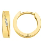 333/- Gold "Alvara" Klapp-Creolen, Zirkoniabesatz, Gelbgold, 8 Karat