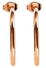 Hochglanzpolierte Damen Ohrringe aus Edelstahl in Roségold