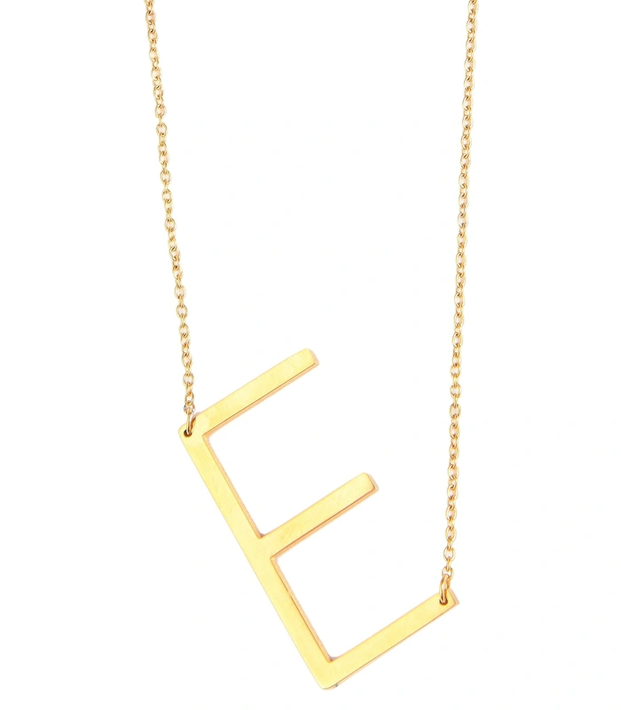 Chaîne à maillons « Anker » Akzent en acier inoxydable, couleur or, avec pendentif lettre, longueur 43+5 cm - 5