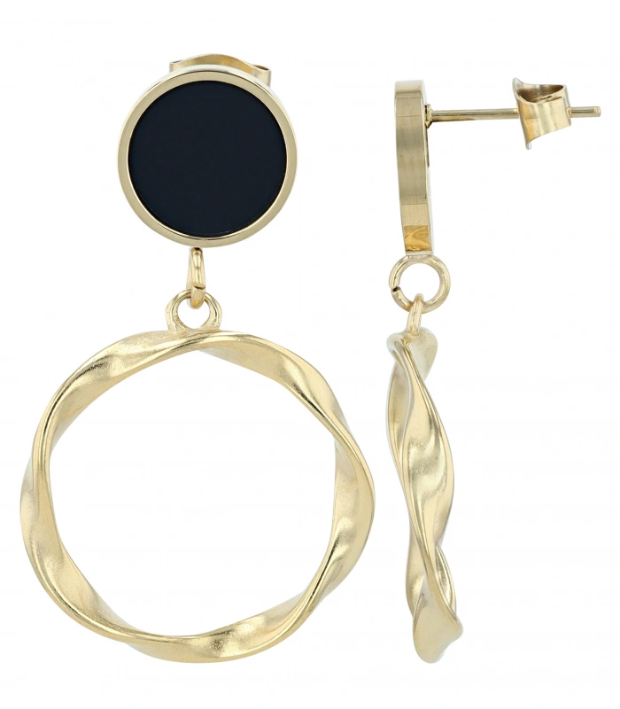 Boucles d’oreilles pendantes “Carmen”, Akzent, en acier inoxydable, dorées