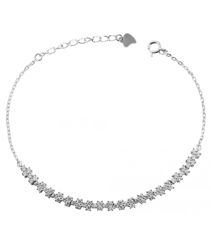 Bracelet en argent véritable 925/rh « Belle », 17 + 3 cm