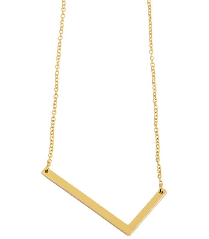 Chaîne à maillons « Anker » Akzent en acier inoxydable, couleur or, avec pendentif lettre, longueur 43+5 cm - 12