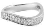 925 Echt Silber Ring, Zirkoniabesatz, 925/rhodiniert