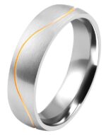 Bague partenaire “Exotic Wave” pour hommes, Akzent, acier inoxydable, bicolore (argenté/or) – Image 2