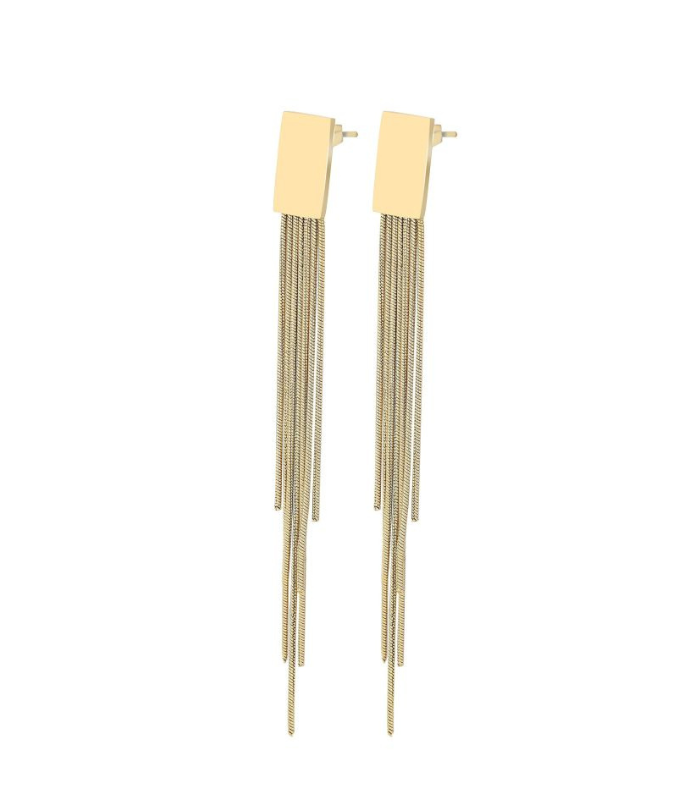 Akzent Ohrstecker „Lane“ mit Anhänger, Edelstahl, goldfarben