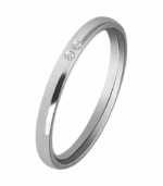 Edelstahl Damenring mit Zirkonia Steinchen, silberfarbig - Akzent, Größe 60