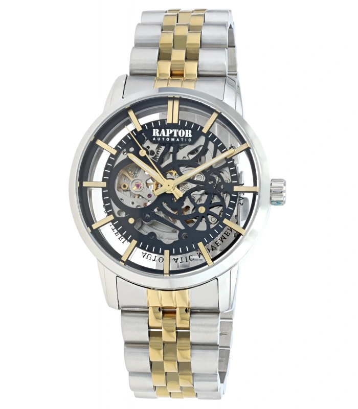 RAPTOR AUTOMATIK Skelett-Herrenuhr “Leo”, Edelstahl, 5 ATM
