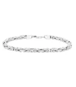 Königskettenarmband Silber Nebula 925 rhodiniert 4mm breit