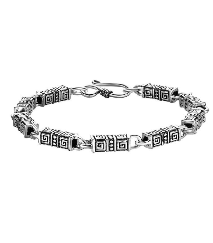 925 Silber Panzerarmband Herren mit Karabinerverschluss 19 cm